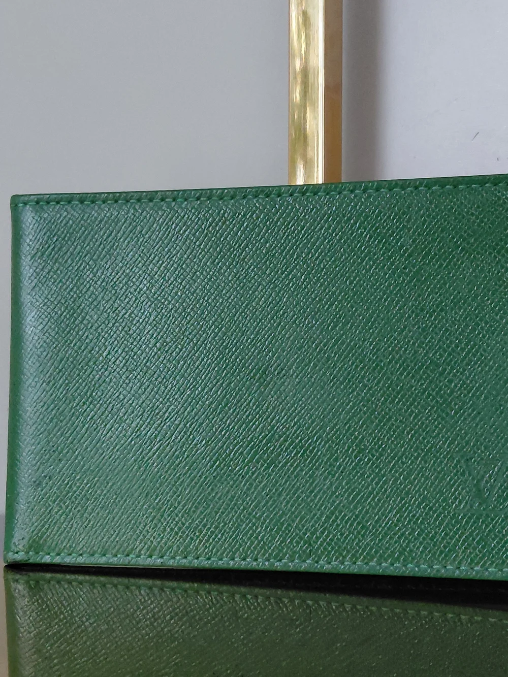 Louis Vuitton Green Textured Leather Card Holder